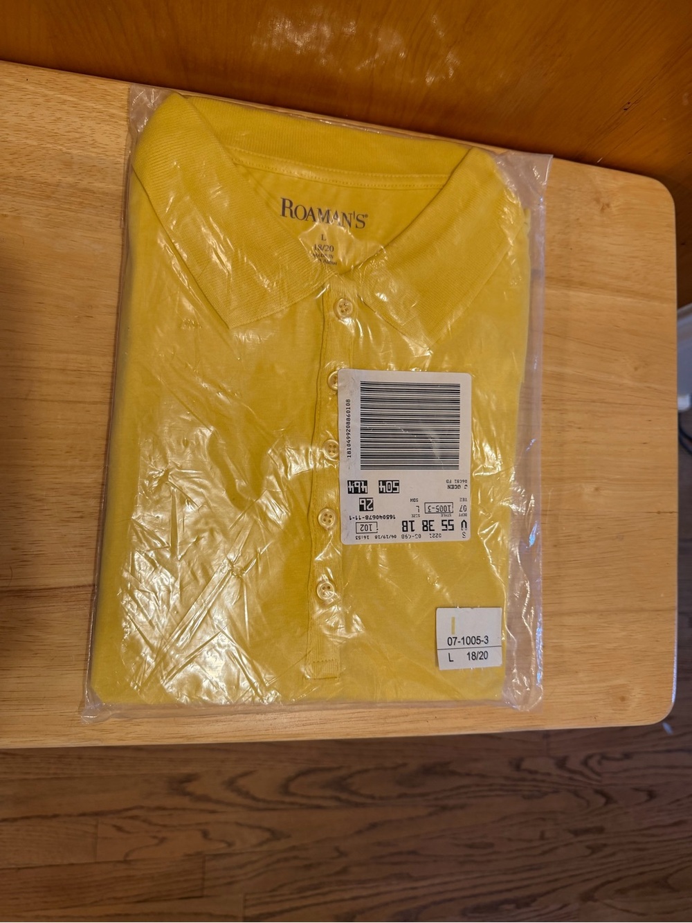 Women’s Roaman's Yellow Short Sleeve Polo Shirt NWT